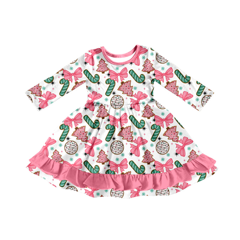 GLD1228 Bow Christmas girl dress 202507 preorder