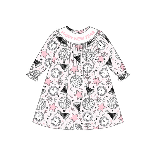 GLD1231 Happy new year girl  dress 202507 preorder