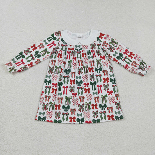 GLD1237 bow Christmas girl dress 202508 RTS