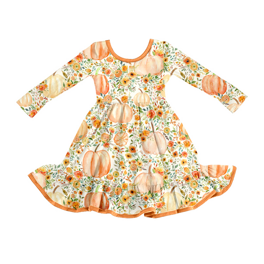 GLD1248 Christmas pumpkin  Halloween girl dress 202508 preorder