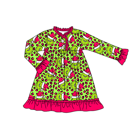 GLD1254  Christmas grinch girl dress 202508 preorder