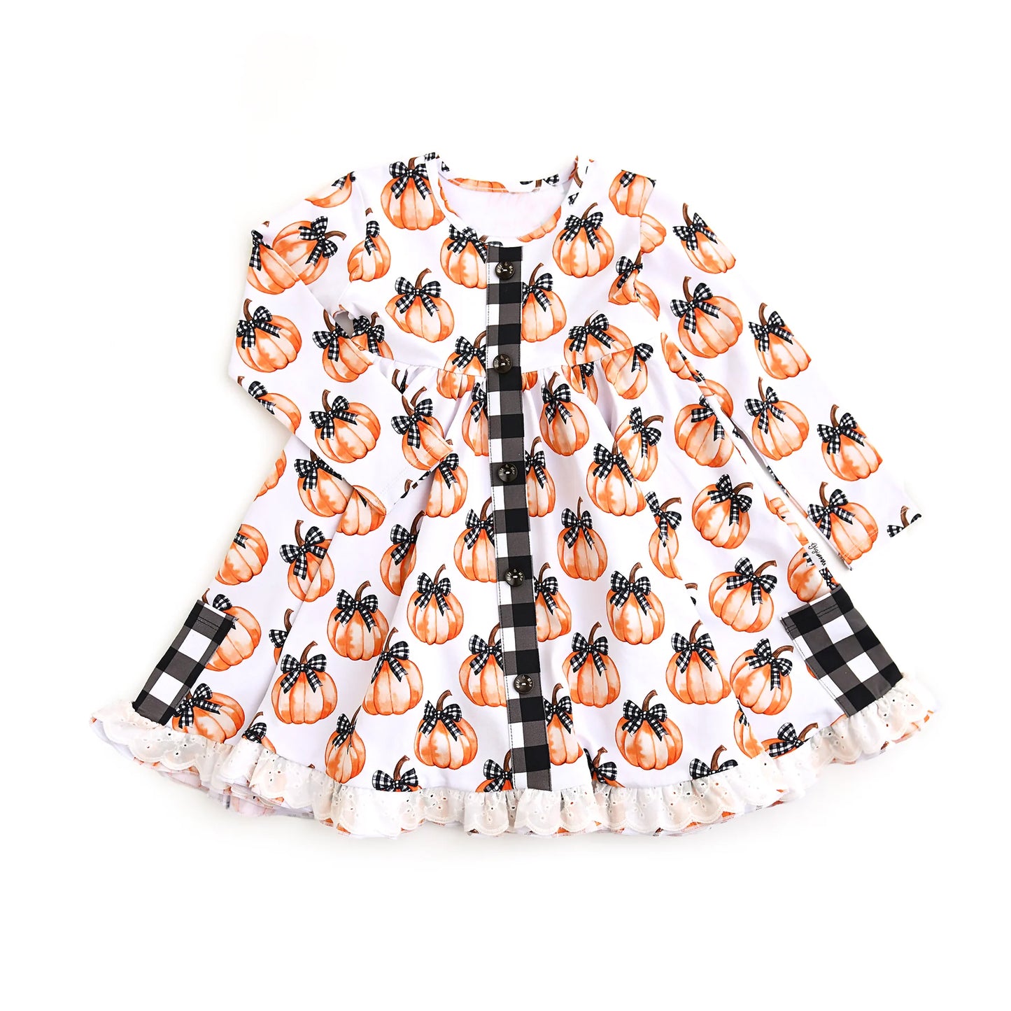 GLD1266 pumpkin  Halloween  girl dress 202508 preorder