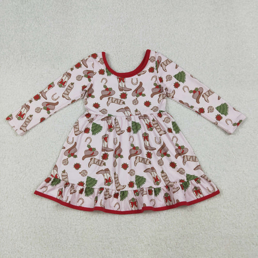 GLD1274 Christmas boots girl dress 202509 RTS