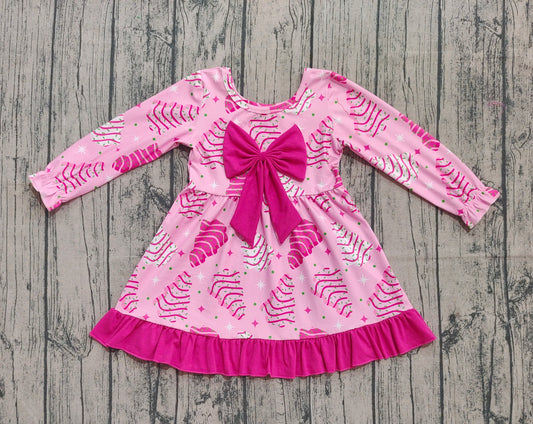 GLD1276 bow Christmas tree girl dress 202508 preorder