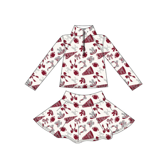 GLD1284 cheer go team bow Yoga westen skirt girl dress  OUTFIT 202509 preorders