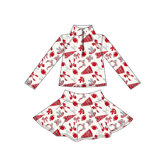 GLD1286 cheer go team bow Yoga westen skirt girl dress  OUTFIT 202509 preorders