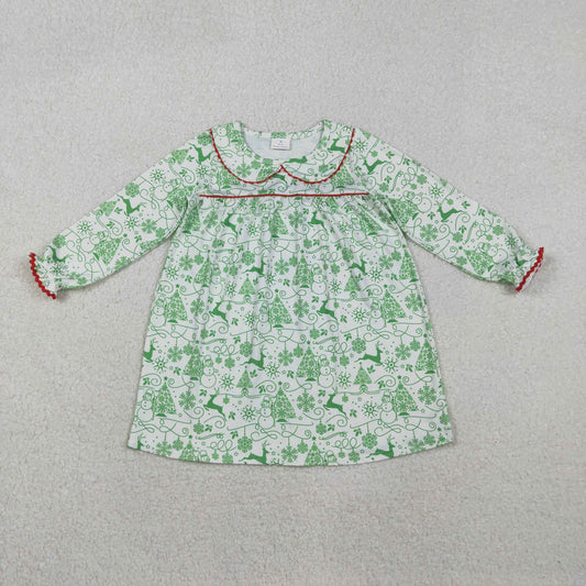 GLD1345 Christmas snowmen Girl dress 202511 RTS