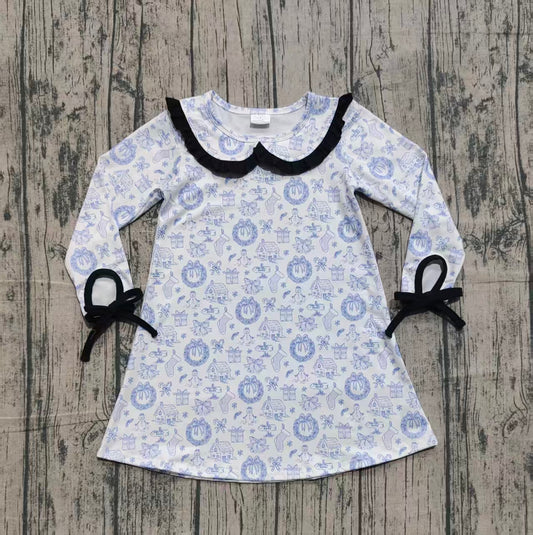 GLD1346 Christmas snowmen Girl dress 202509 preorder