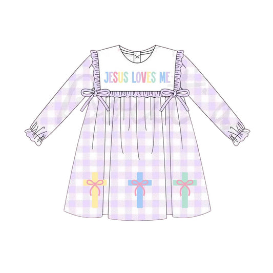 GLD1356 Jesus love me girl dress 202509 preorder