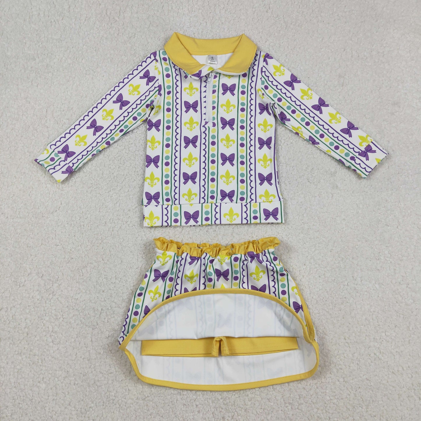GLD1363 yoga bow Mardi Gras sibling outfit 202512 rts