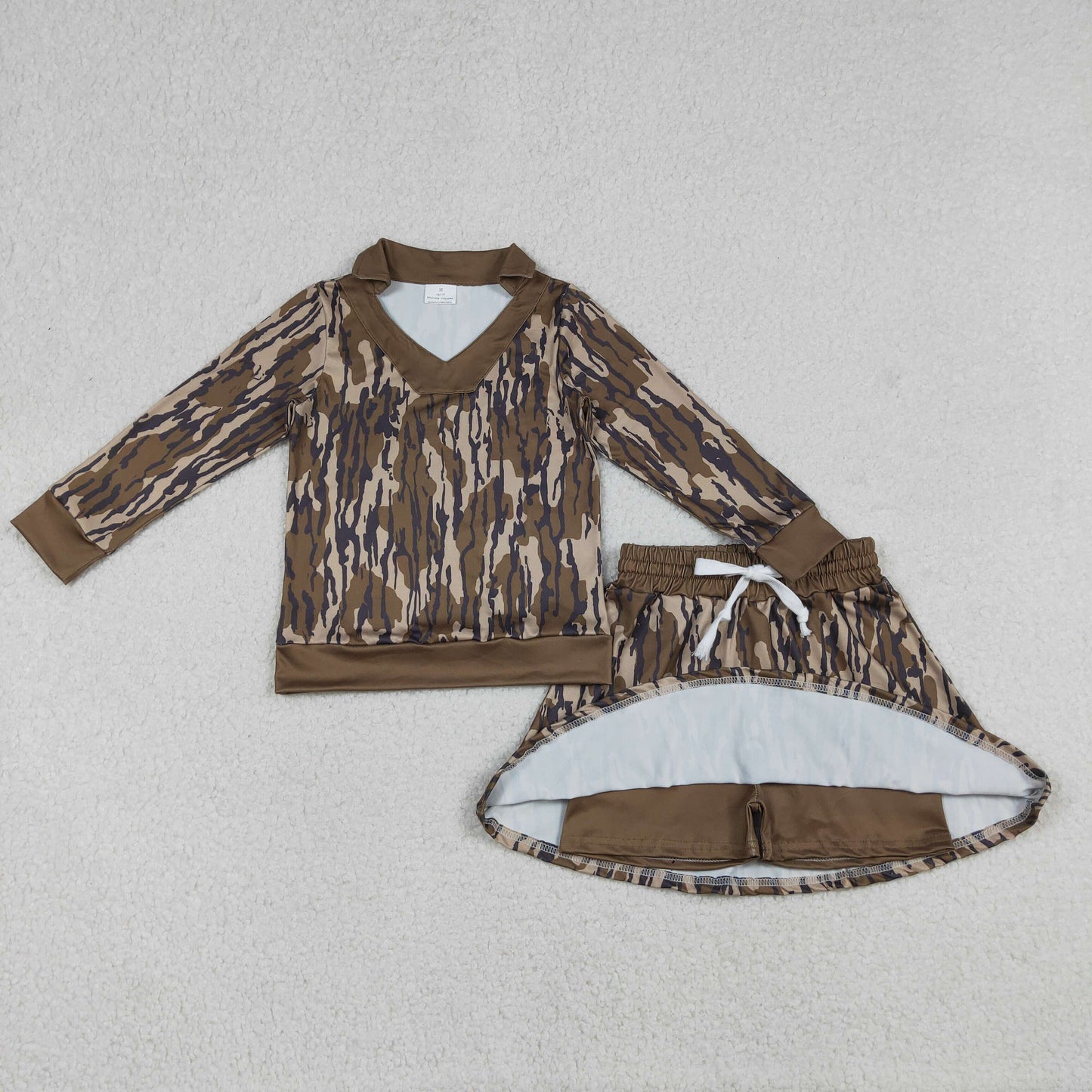 GLD1478  camo deer kids girl outfit skort Skirt 202512  RTS