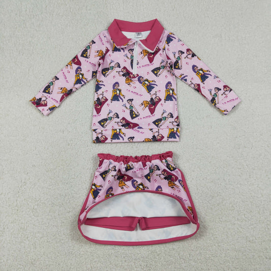 GLD1500 Yoga kpop demon hunter kids girl outfit Skirt 202601 RTS