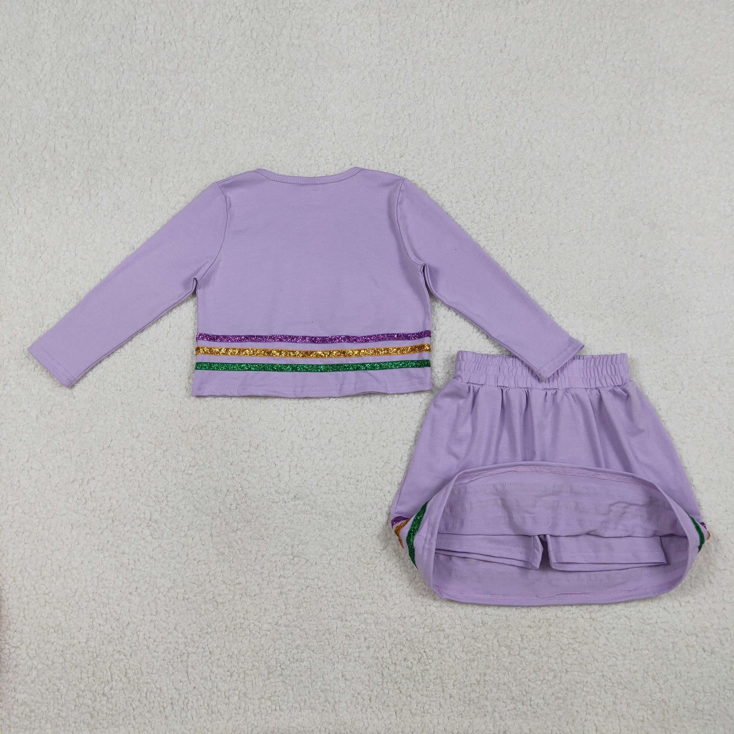 GLD1573 Mardi Gras kids girl outfit Skirt 202601  RTS