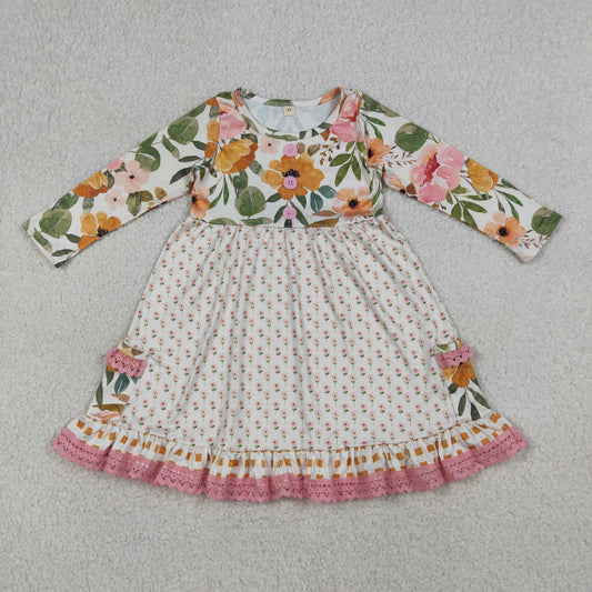 GLD1588 pocket flowers girl dress 202604 RTS