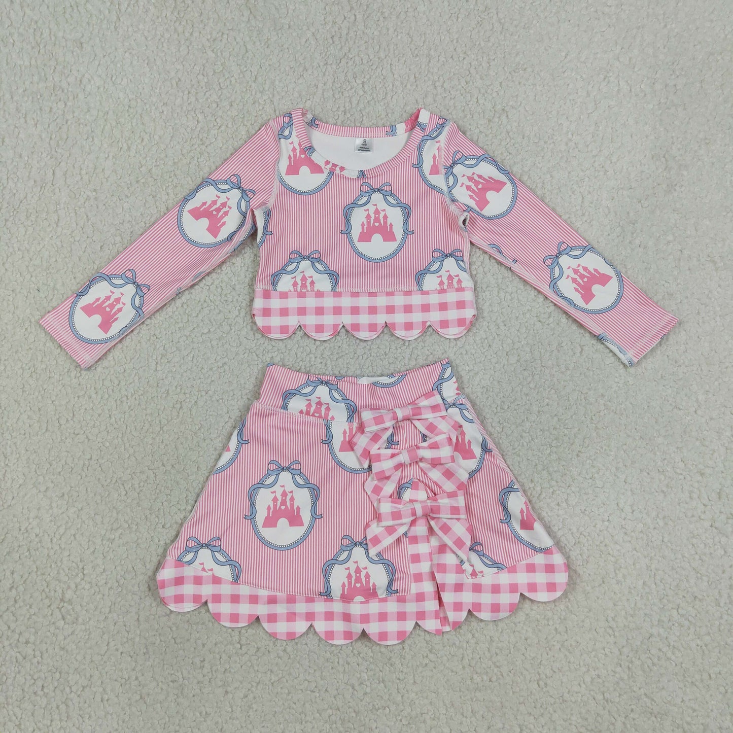 GLD1601 yoga pink Castle Christmas girl outfit skirt 202608 RTS
