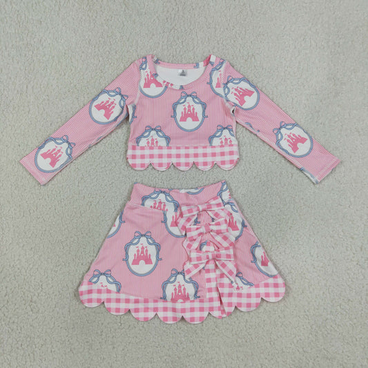 GLD1601 yoga pink Castle Christmas girl outfit skirt 202608 RTS