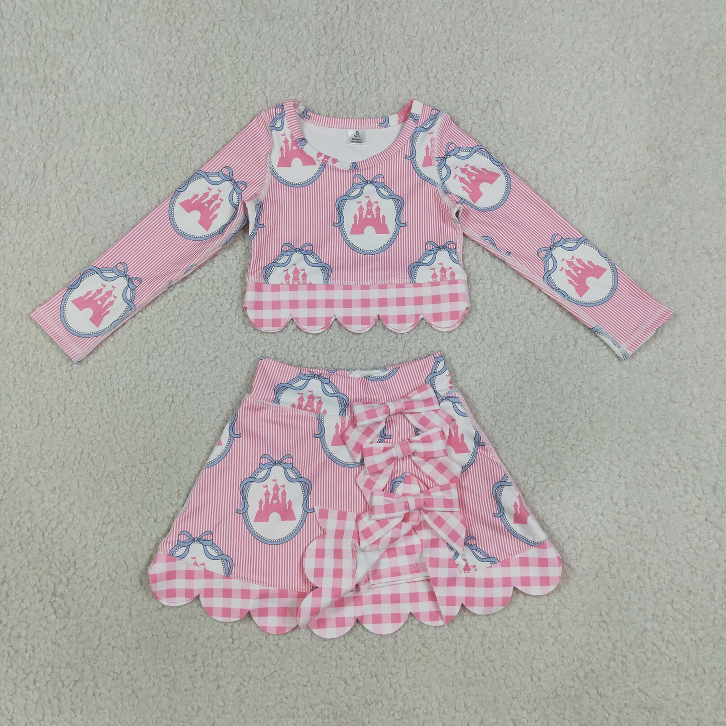 GLD1601 yoga pink Castle Christmas girl outfit skirt 202608 RTS
