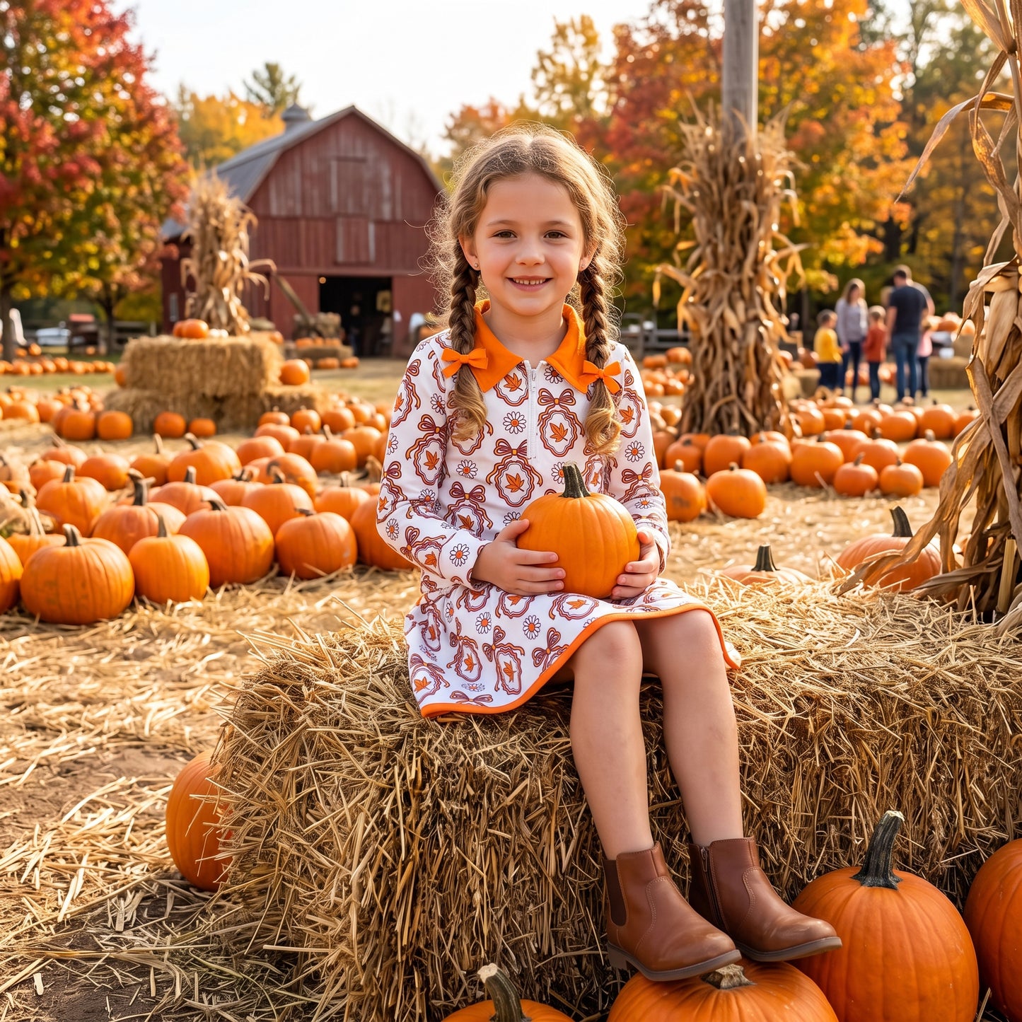 RTS GLD1602 Fall leaves orange girl outfit skirt 202608
