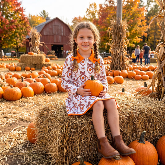 RTS GLD1602 Fall leaves orange girl outfit skirt 202608