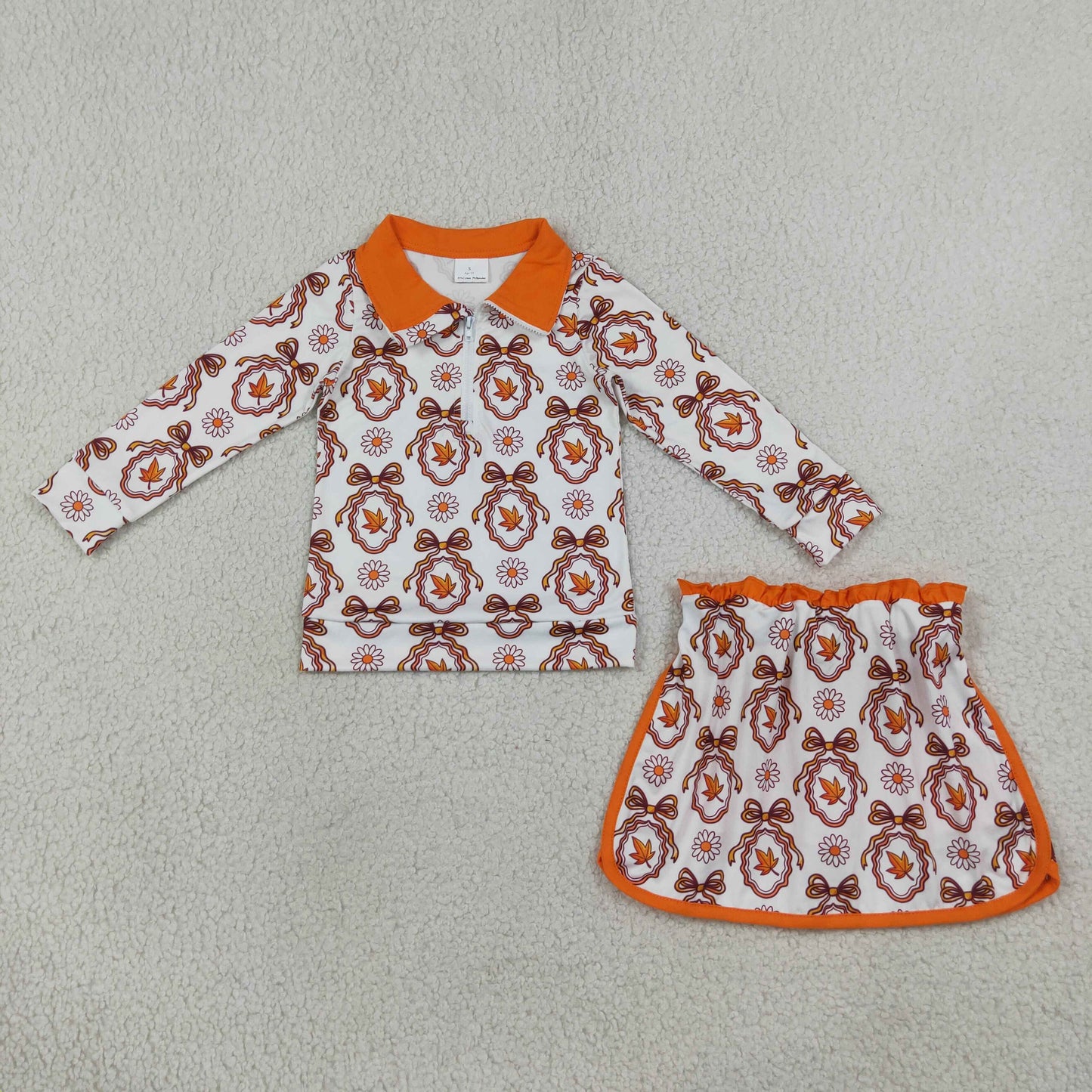 RTS GLD1602 Fall leaves orange girl outfit skirt 202608