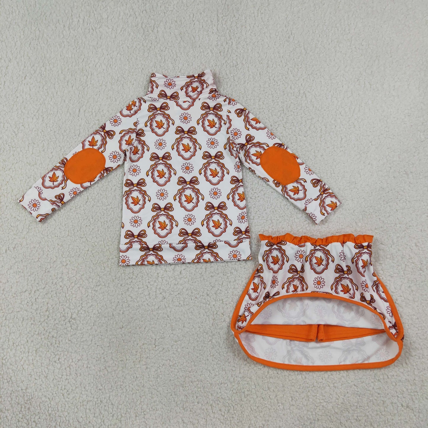 RTS GLD1602 Fall leaves orange girl outfit skirt 202608