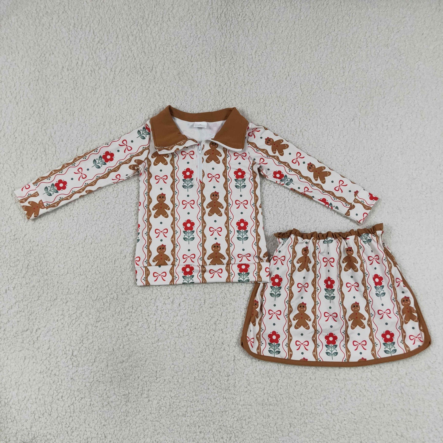 GLD1607 Christmas Gingerbread girl outfit skirt 202607 RTS