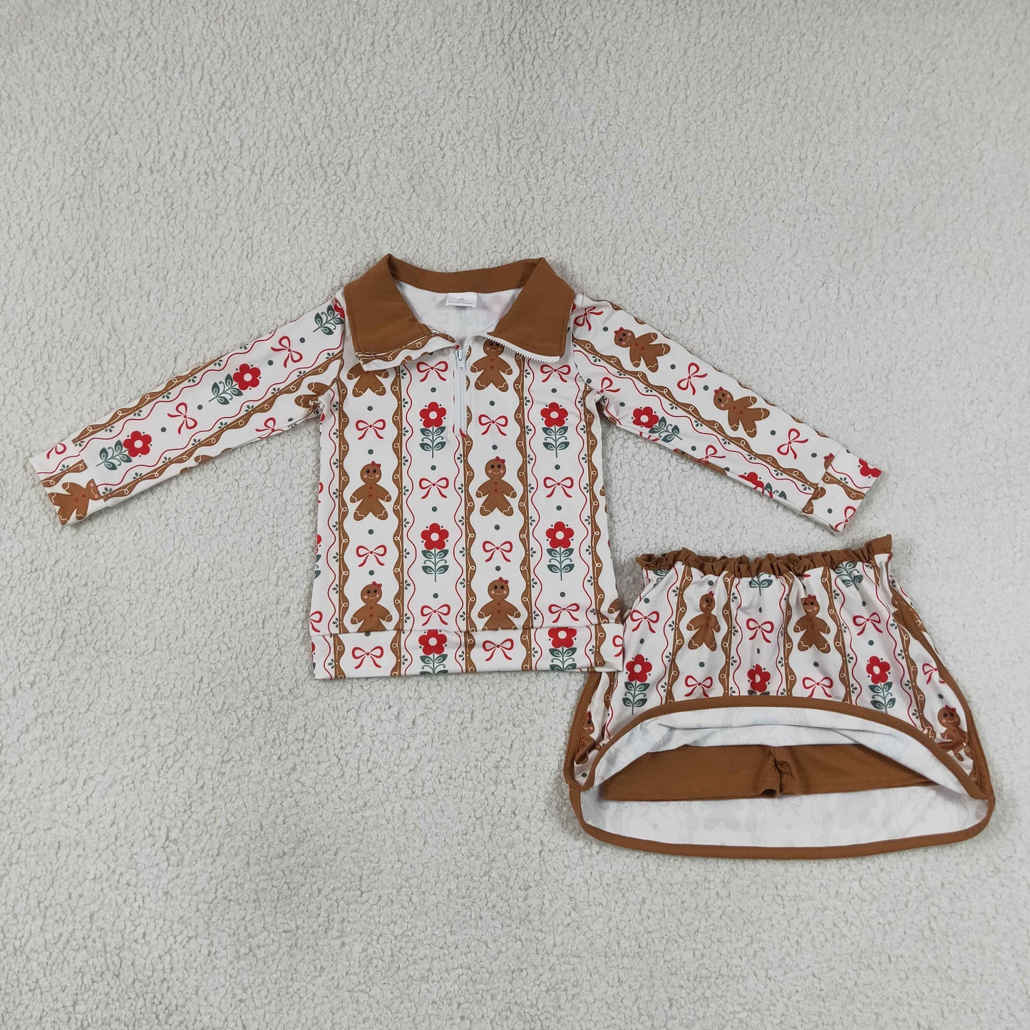 GLD1607 Christmas Gingerbread girl outfit skirt 202607 RTS