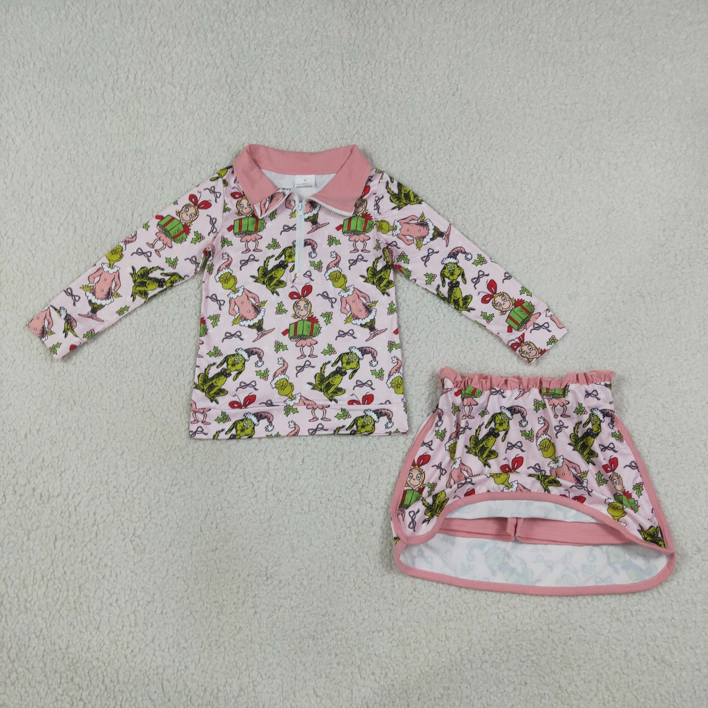 GLD1610 Christmas grinch girl outfit skirt 202608 RTS