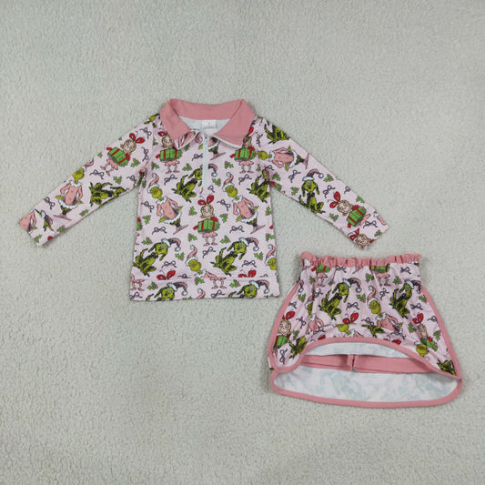 GLD1610 Christmas grinch girl outfit skirt 202608 RTS