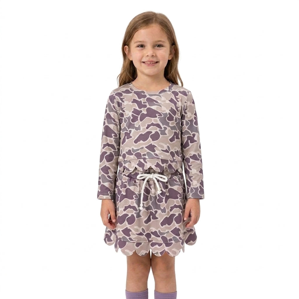 NO MOQ RTS GLK0297(1)-scallop Baby Girl Clothes Camo Print Scalloped Skort 202609