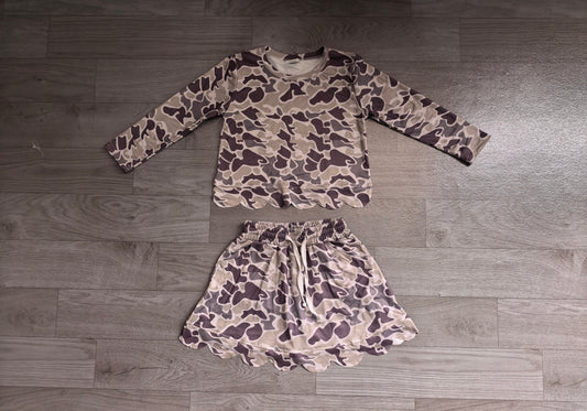 GLD1614组合，GT1685+GLK0297 scallop yoga camo girl  outfit skirt  202607 PREORDER