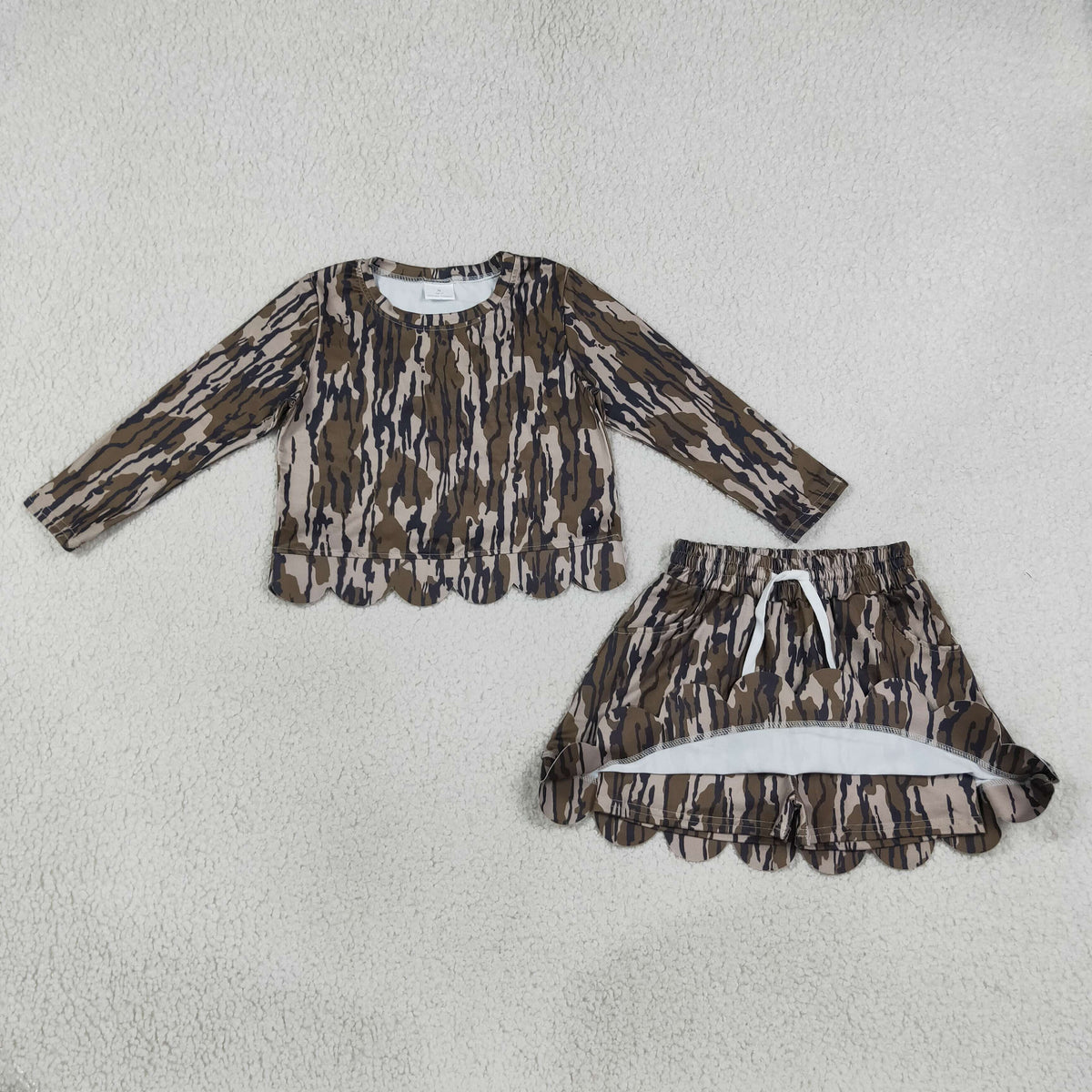 GLD1615组合 scallop yoga camo girl  outfit skirt  202608 RTS
