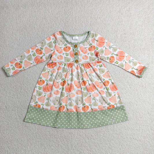 GLD1626 PUMPKIN Halloween girl dress 202607 RTS