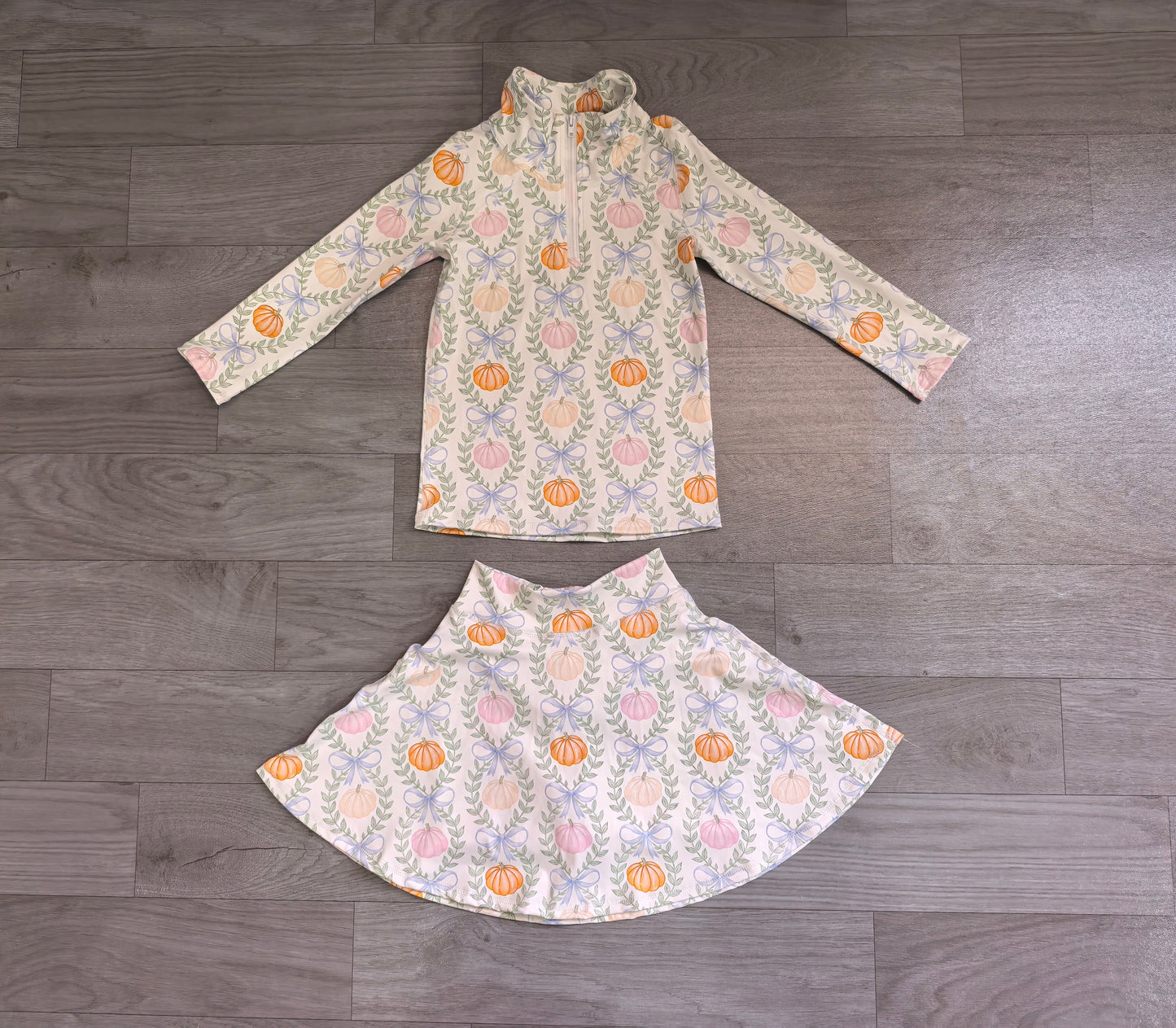 GLD1635 yoga pumpkin Halloween bow girl outfit skirt 202607 preorder