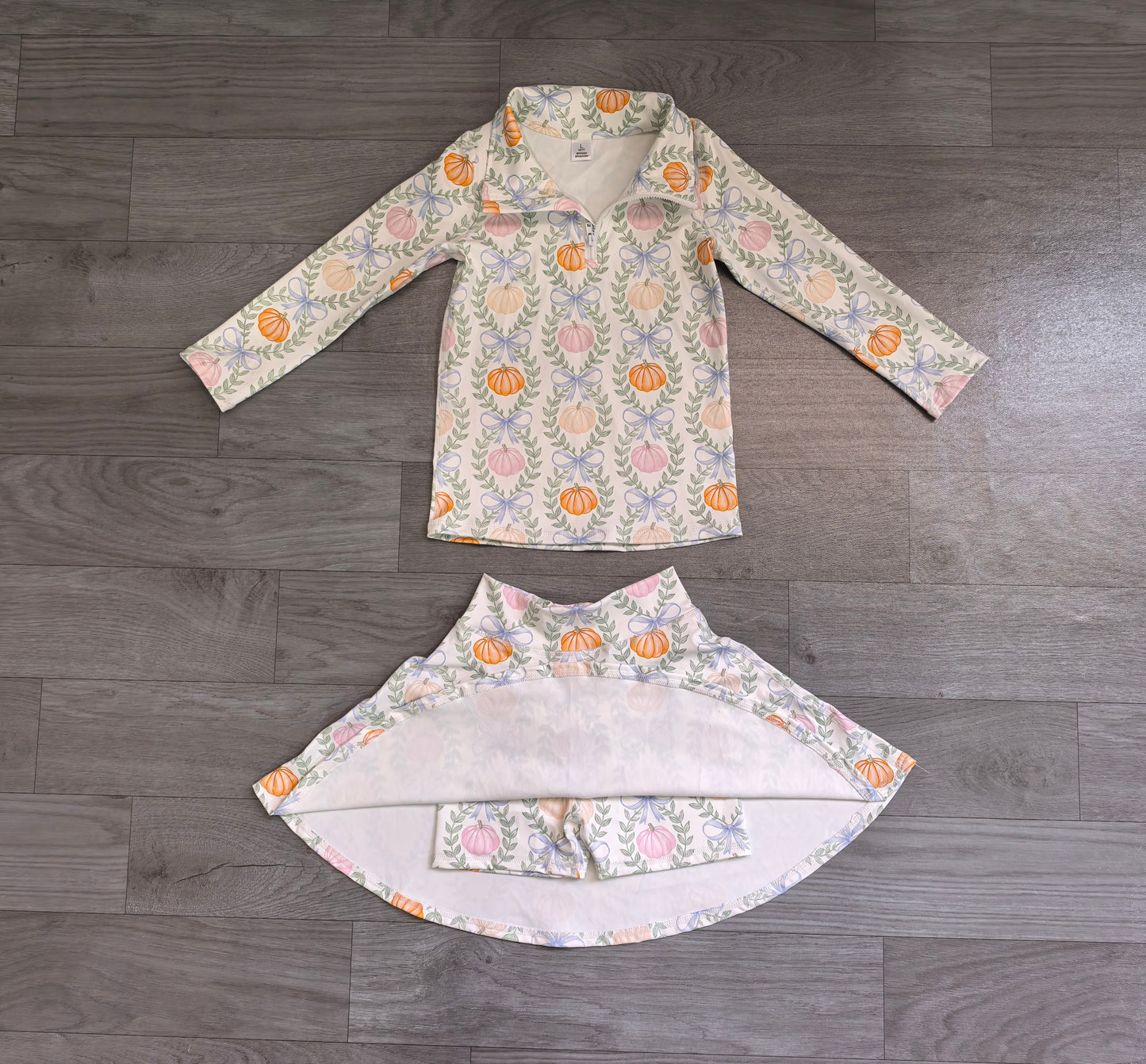 GLD1635 yoga pumpkin Halloween bow girl outfit skirt 202607 preorder