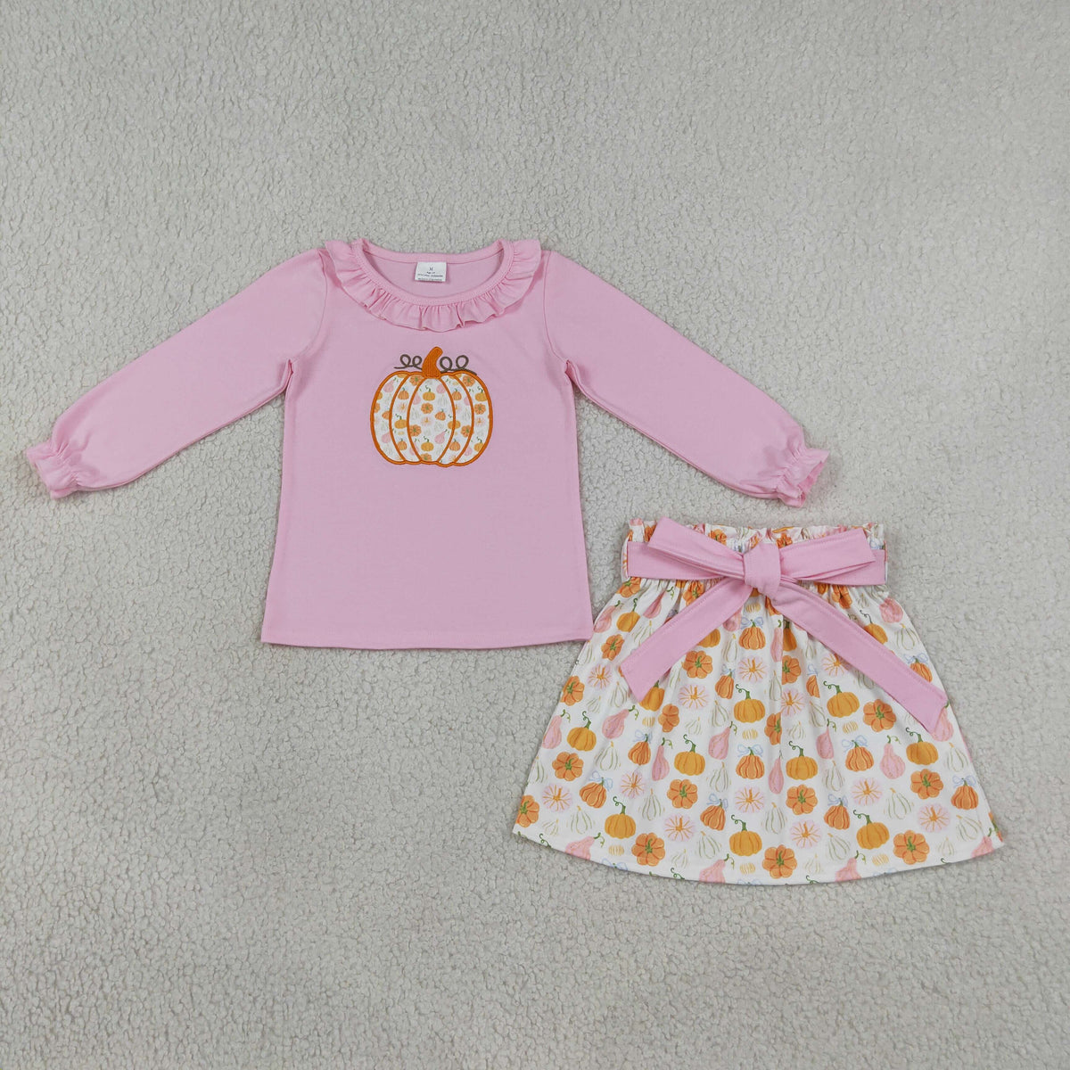 RTS NO MOQ GLD1641 embroidery Halloween pumpkin western girl outfit 202608