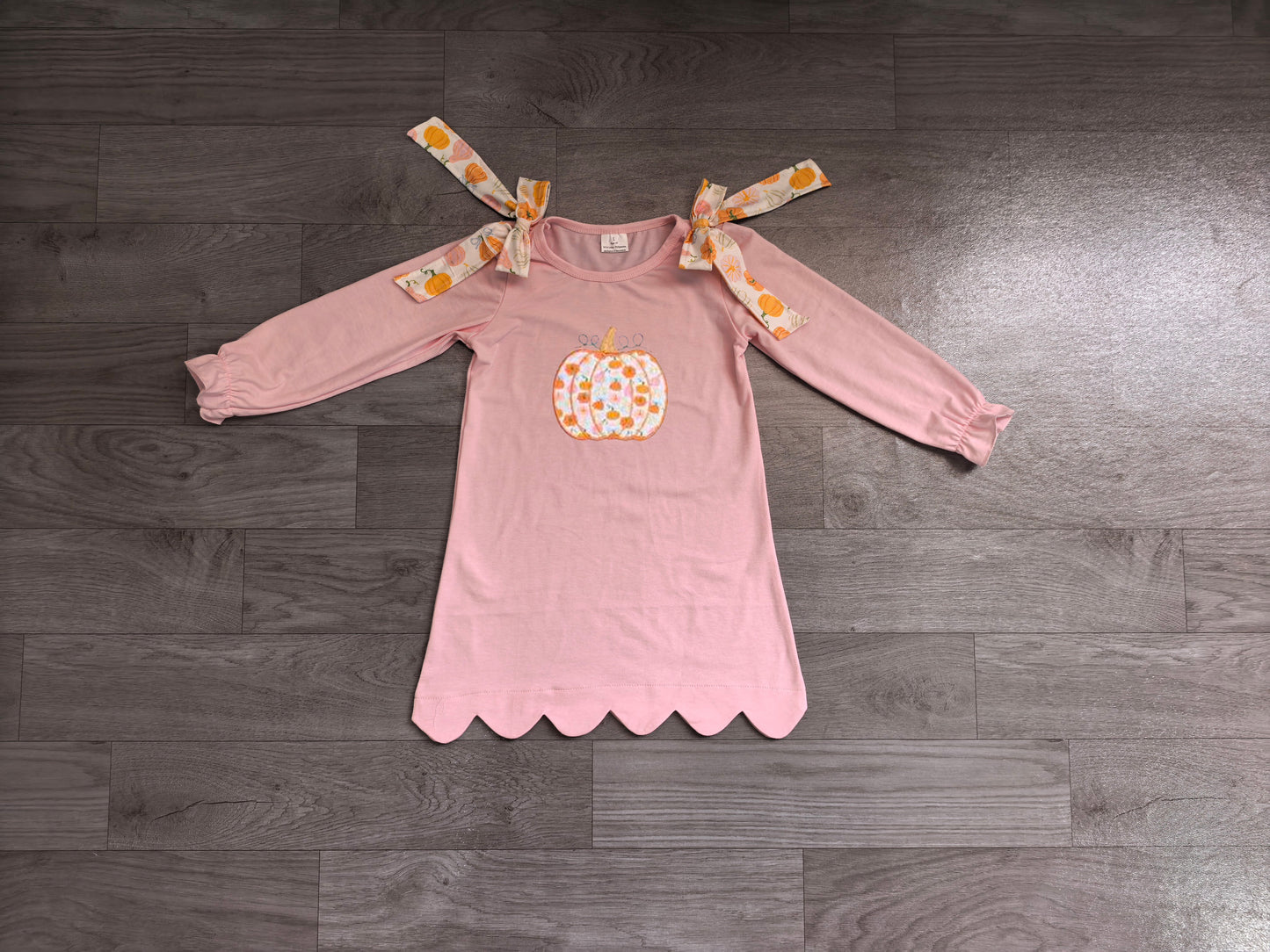GLD1642 embroidery Halloween pumpkin western girl dress RTS 202607 preorder