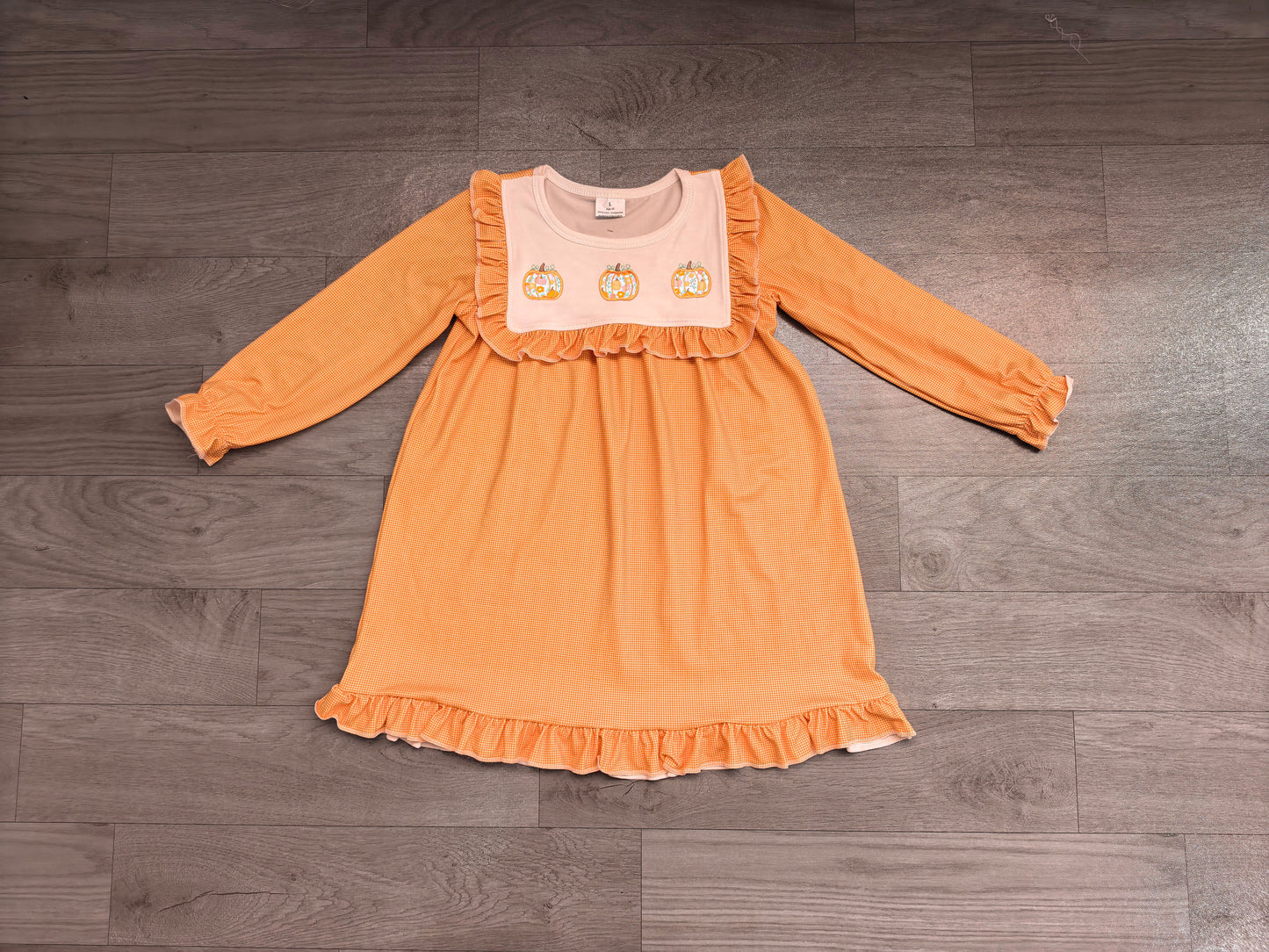 RTS GLD1645 Embroidery Ruffle Long Sleeve Girls Dress 202608