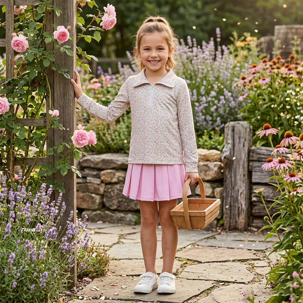 NO MOQ RTS GLD1814-bundle，GT1145+GLK0088-Yoga BOW flower kids girl outfit Skirt 202609