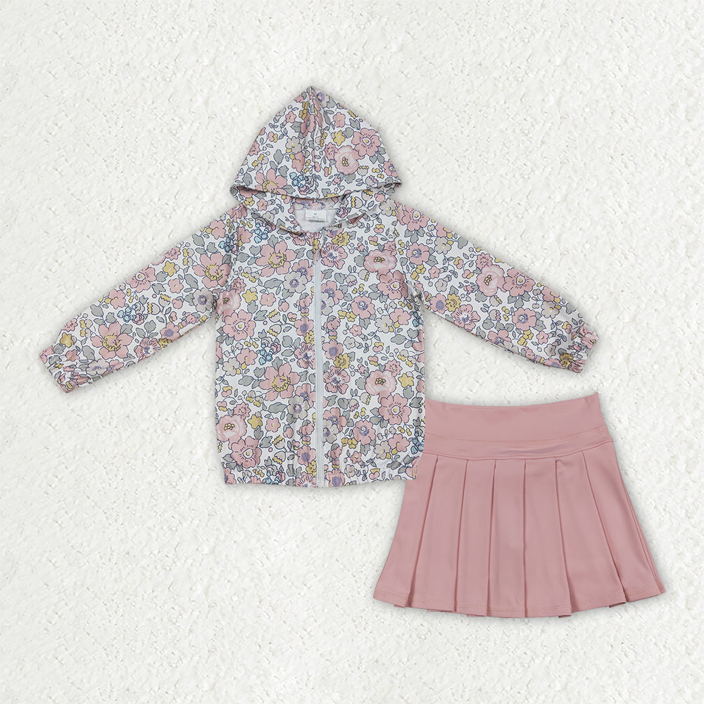 NO MOQ RTS GLD1815-bundle，GT0914+GLK0078-Yoga BOW flower kids girl outfit Skirt 202609