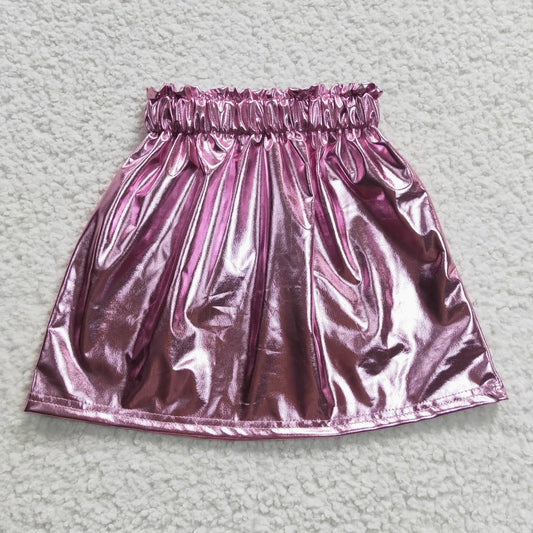 GLK0014 girl leather pink purple skirt 20230612 RTS