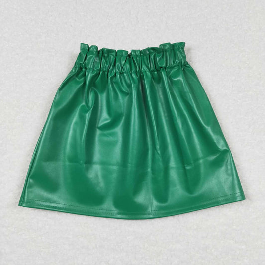 GLK0018 girl green skirt leather 20231019 RTS