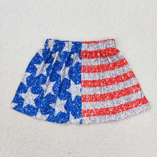 GLK0024 July 4th  girl short sleeves girl skirt  202405 RTS