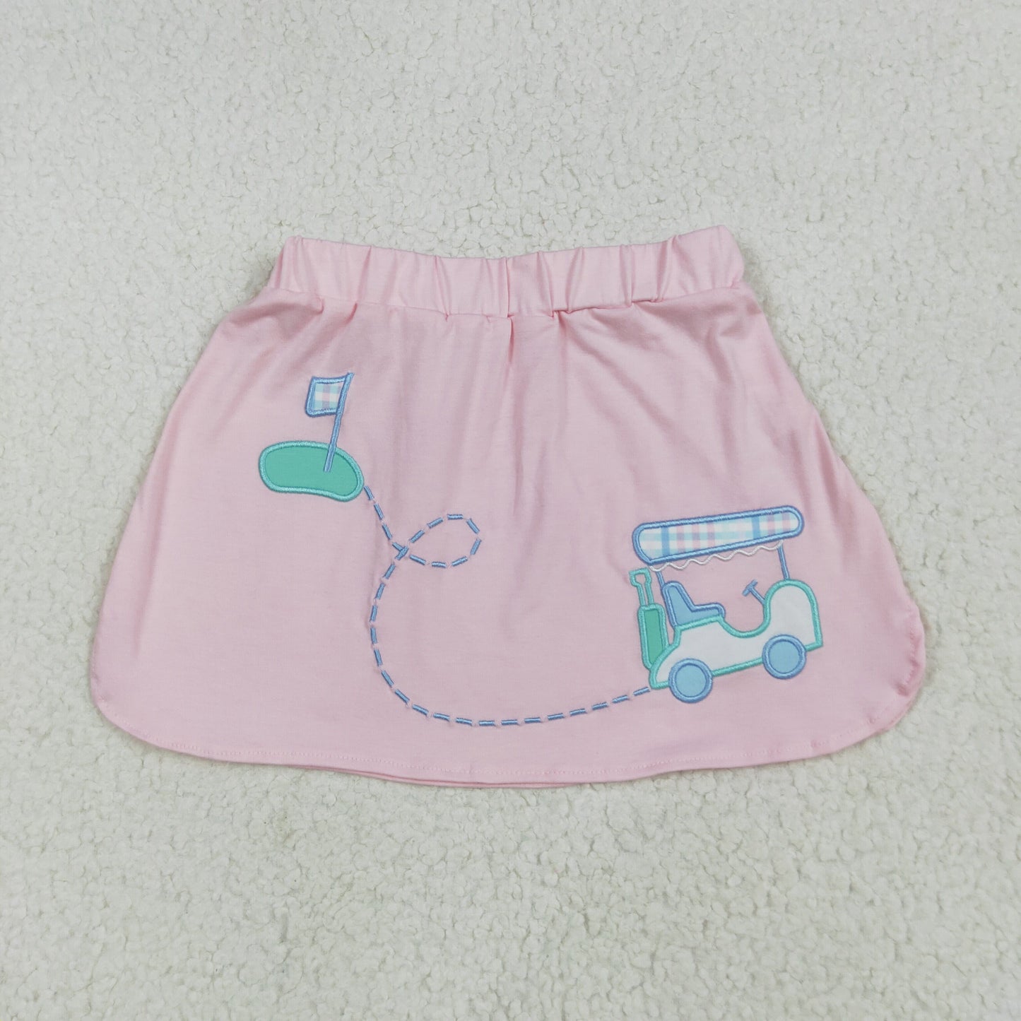 GLK0071 embroidery solid color Golf girl skirt 202504 RTS
