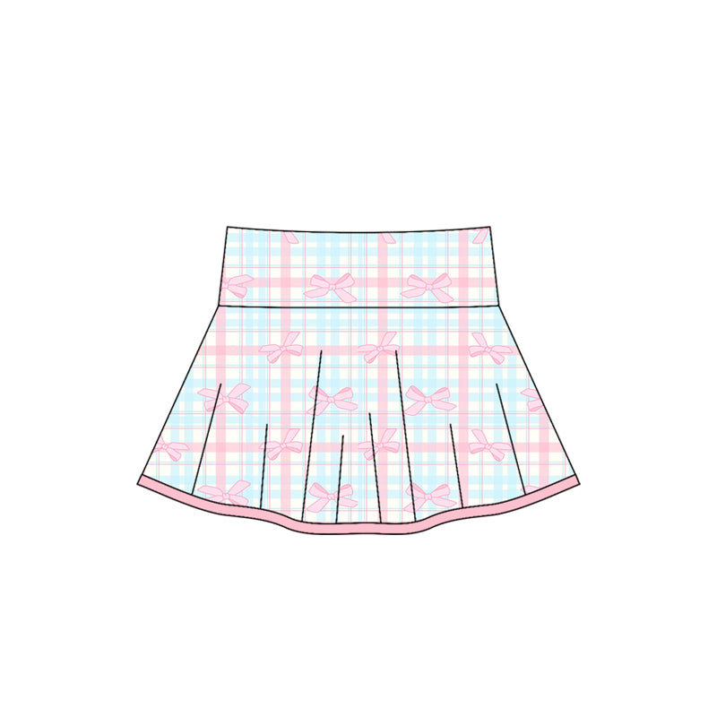 GLK0106 yoga plaid bow girl kids shorts skirt 202505 preorder