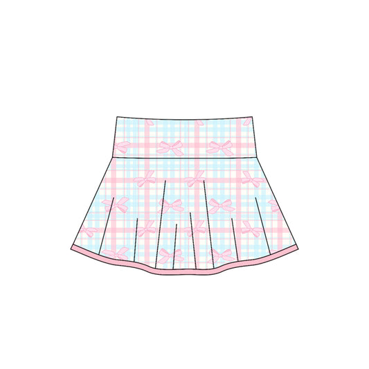 GLK0106 yoga plaid bow girl kids shorts skirt 202505 preorder