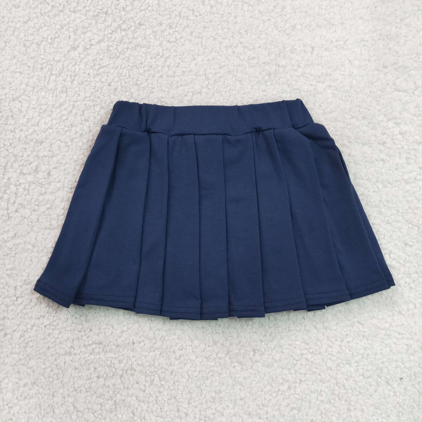 GLK0108 solid cotton dark blue girl kids shorts skirt 202507 rts