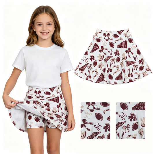 GLK0139 GO TEAM CHEER football yoga girl kids shorts skirt 202604 RTS
