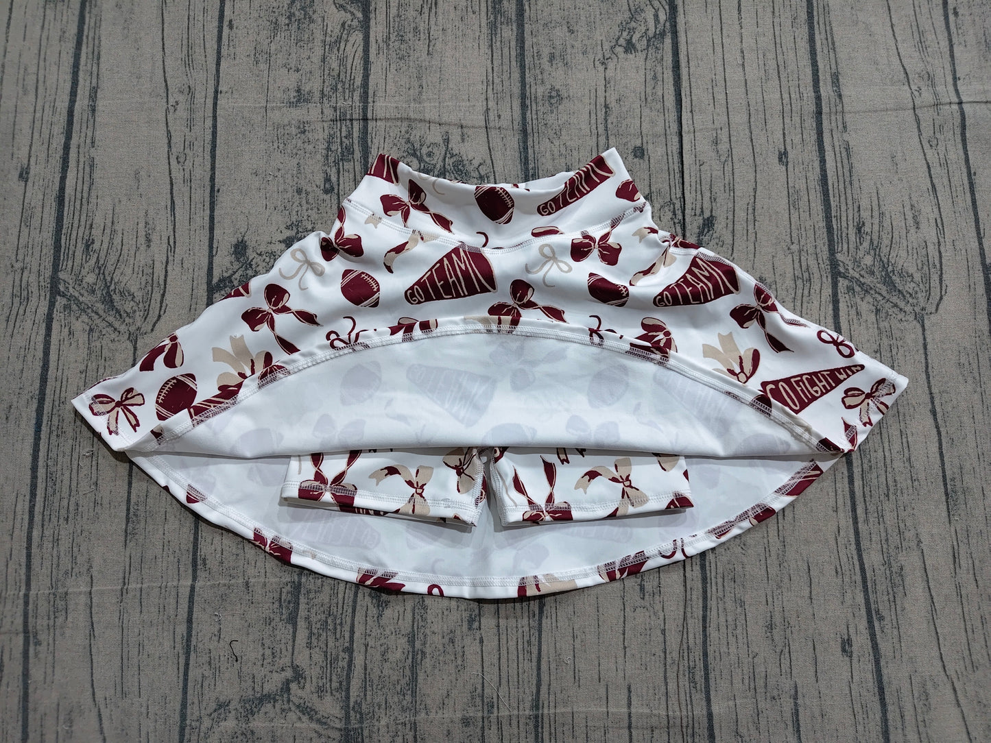 GLK0139 GO TEAM CHEER football yoga girl kids shorts skirt 202604 preorder