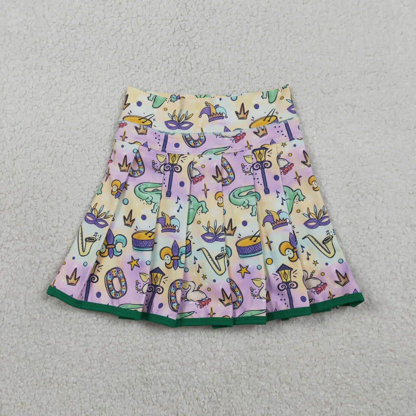 GLK0163 yoga Mardi Gras girl kids shorts skirt 202601 RTS